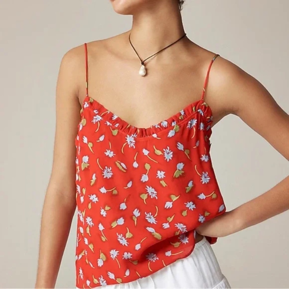 J. Crew Red Floral Camisole